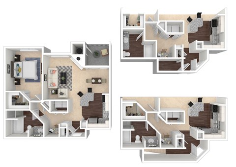 Floor plan for 1 bed, 1 bath, 931 sqft